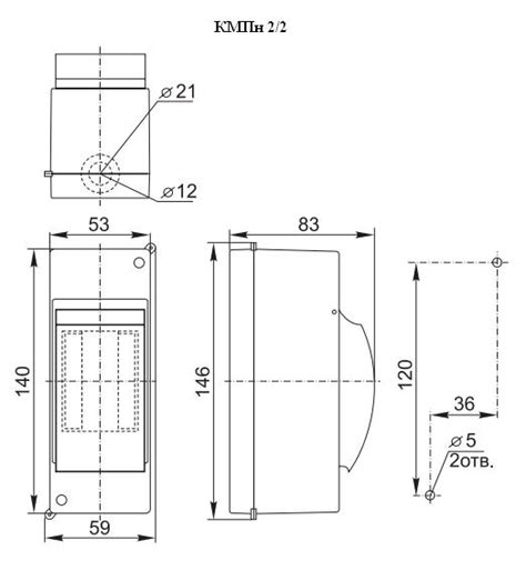 КМПн 2/2 IP30 бокс модульный пластиковый IEK