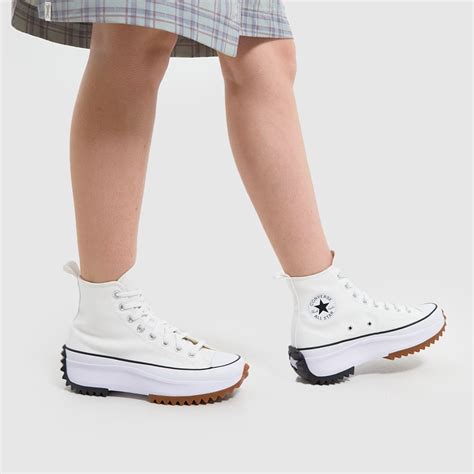 Womens White Black Converse Run Star Hike Hi Trainers Schuh