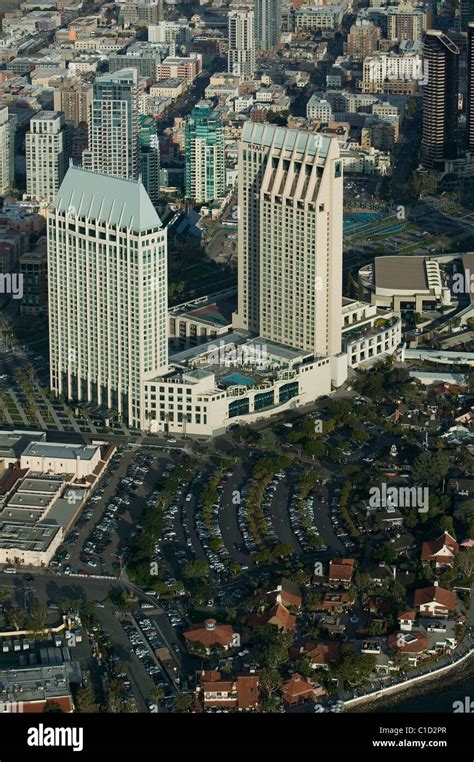 Aerial View Above Hotel Manchester Grand Hyatt San Diego California