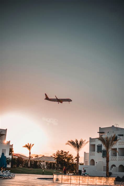 Silhouette of Airplane during Sunset · Free Stock Photo