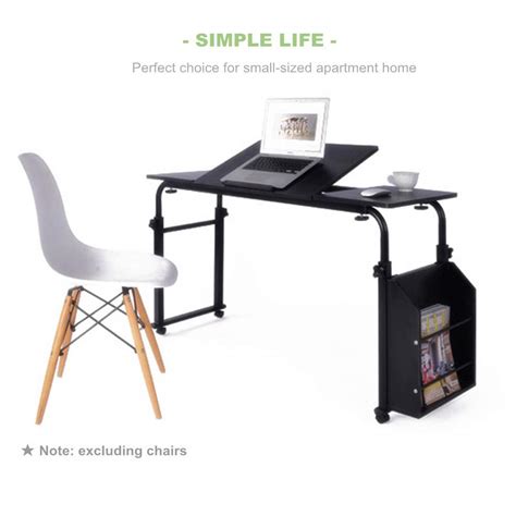 Buy Nurth Overbed Table With Wheels And Bookshelves Mobile Laptop Desk