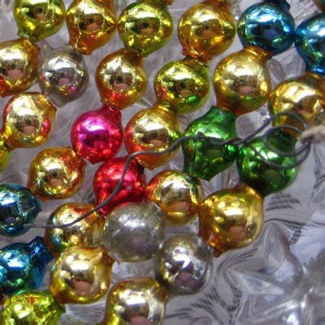 93 Inch Vintage Mercury Glass Bead Christmas Garland Etsy Singapore