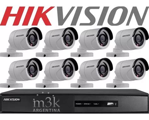 Kit Seguridad Hikvision Full Hd Dvr 8 8 Camaras Infrarrojas Bullet