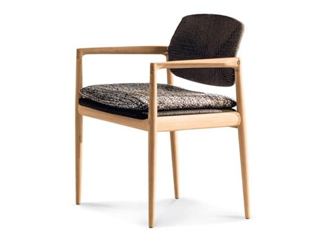 Yoko Cord Outdoor Teak Garden Chair With Armrests By Minotti Design