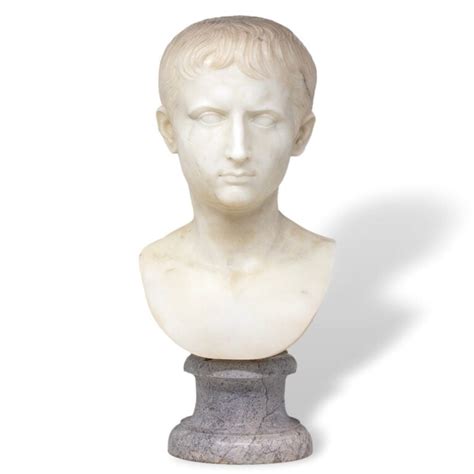 Antique Italian Marble Bust Augustus Caesar Jacksons Antique