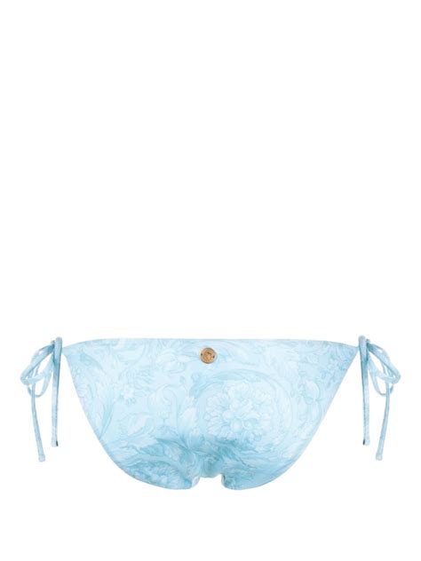 Versace Barocco Print Bikini Bottoms Blue FARFETCH