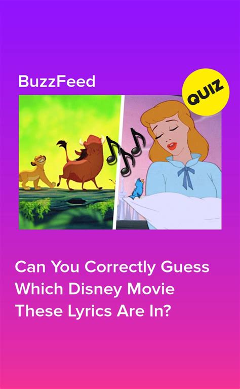 Can you match the disney lyrics to the disney movie – Artofit