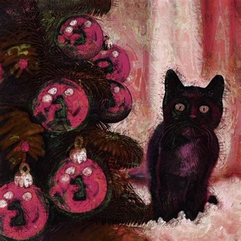 Black Cat Christmas Tree Free Stock Photo - Public Domain Pictures