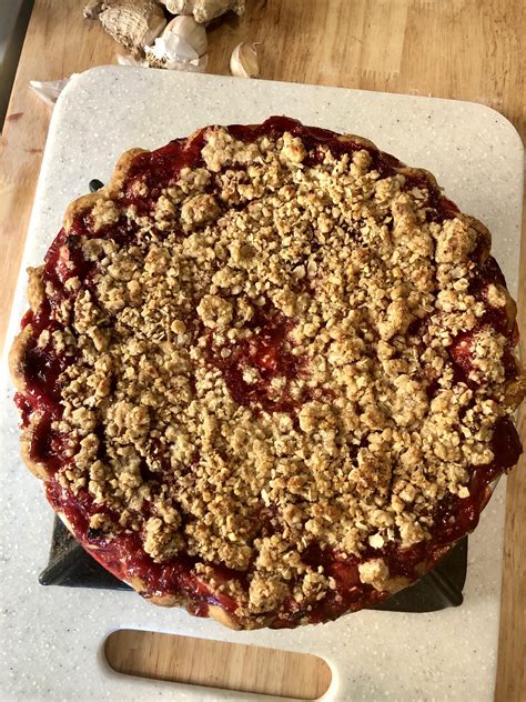 Strawberry Pie With Toasted Almond Crumble And All Butter Crust Rpie