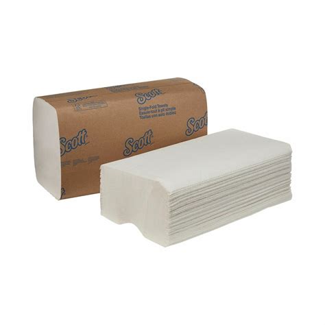 Scott Essential Single-Fold Paper Towels 1-Ply, White - 9-3/10 x 10-1/2 Inch