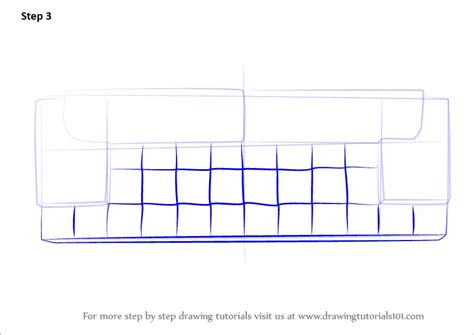 How to Draw Sofa Couch Top View (Furniture) Step by Step ...