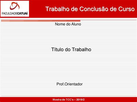 Trabalho De Conclus O De Curso Ppt Carregar