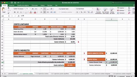 1 1 1 Y 2 Ejercicios Analisis De Costos YouTube