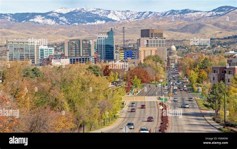 Boise city of trees skyline in autumn Stock Photo - Alamy