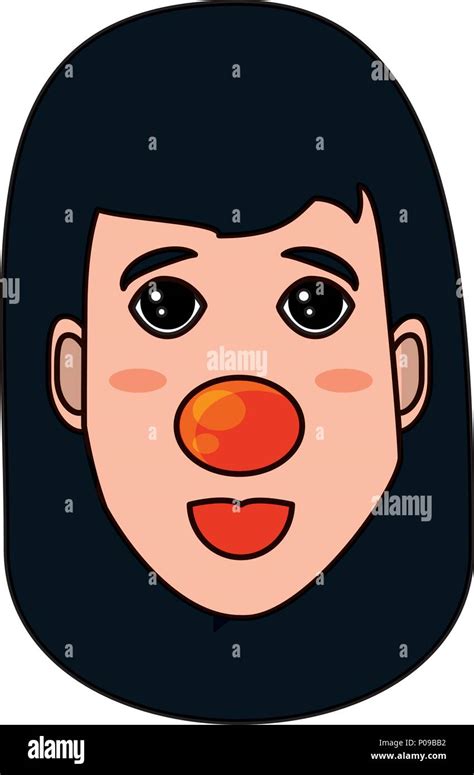 Woman Face With Red Nose Icon Over White Background Vector