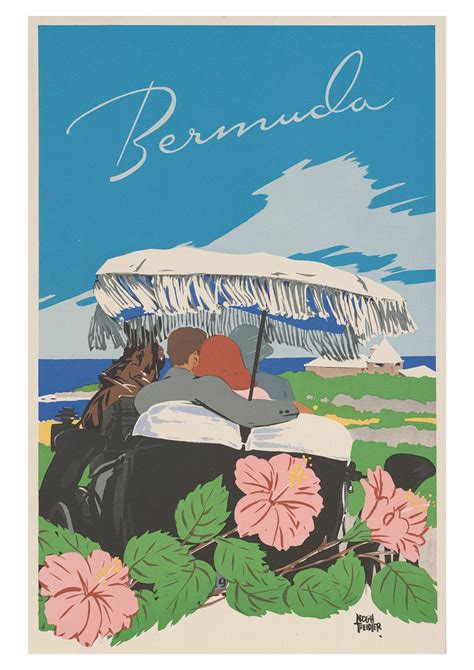 Bermuda Print: Caribbean Island Vintage Travel Poster | Etsy