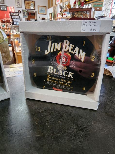 Jim Beam Glass Clock Cm New Store The Funky Pickers Shed Vinyl