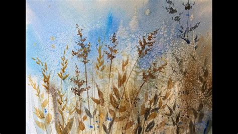 Use SALT to create a Beautiful Loose Watercolour painting, Autumn Grasses, watercolor demo ...