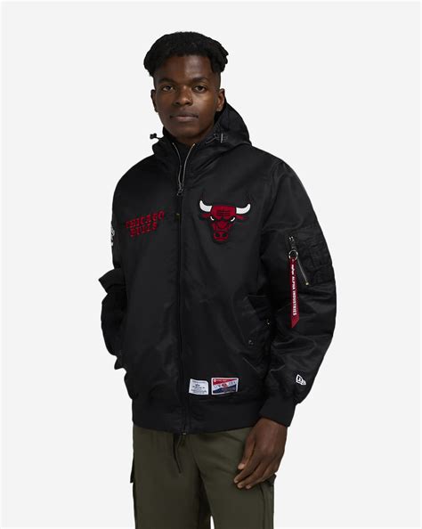 Shop New Era Alpha Industries Historic L-2B Chicago Bulls Hooded Bomber