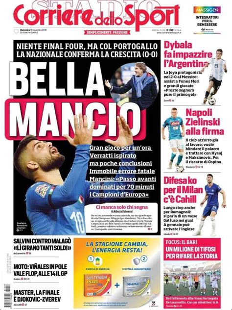 Corriere Dello Sport Italia Domingo 18 De Noviembre De 2018 Infobae