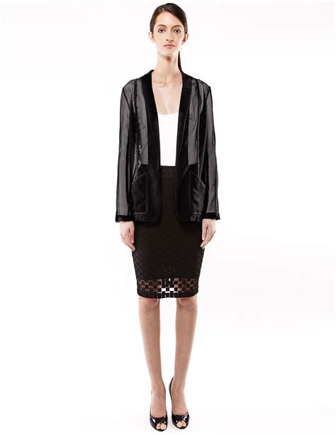 Mesh Blazer with Square Tulle Skirt #Resort2015 #Fashion | Tulle skirt