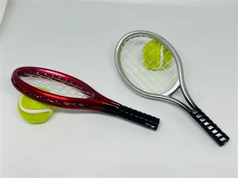 Dollhouse Miniatures Tennis Racket With Tennis 16 Outdoor Etsy