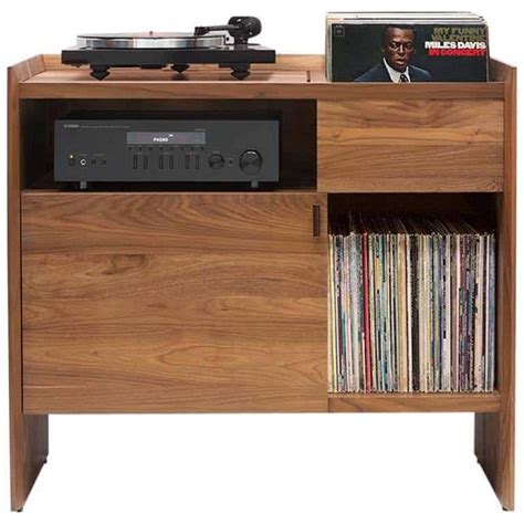 38 Unison Vinyl Record Storage Stand In Natural Walnut Vinyl Record