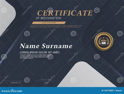 Certificate Frame Design Template Layout Template In A4 Size Vector ...