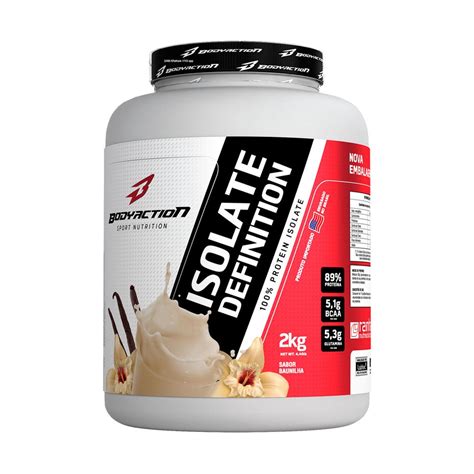 Whey Isolado Isolate Definition 2KG Bodyaction Sabor Baunilha No