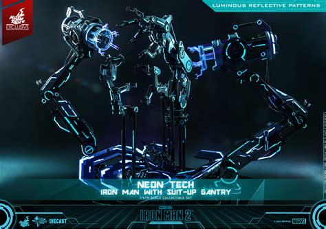 Hot Toys Neon Tech Iron Man With Suit Up Gantry The Toyark News