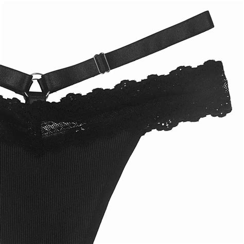 Uaang Elastic Bandage Sexy Panties Women Perspective Lace Cotton Thong G String Sexy Lingerie