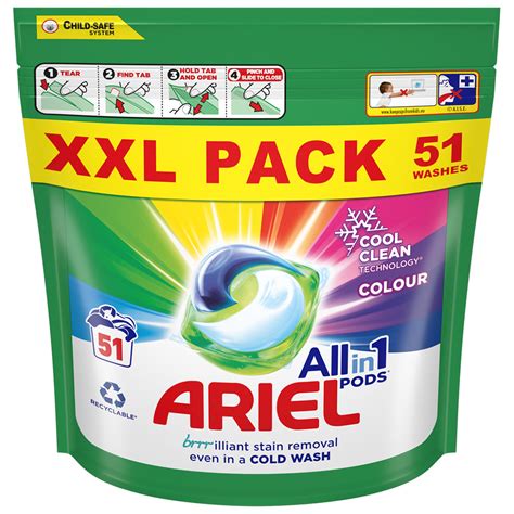 Ariel Colour All In 1 Pods Washing Liquid Capsules 51 Washes Wilko