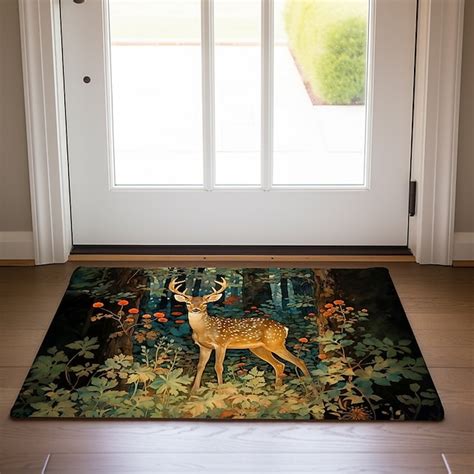 Elk Animal Doormat Floor Mats Washable Rugs Kitchen Mat Non Slip Oil