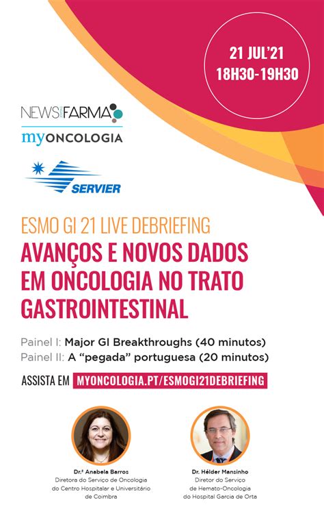 Amanhã assista ao ESMO GI 21 Live Debriefing Médico News