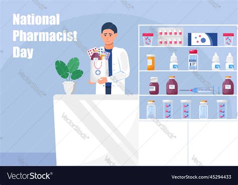 National Pharmacist Day Is Celebrated In January Vector Image