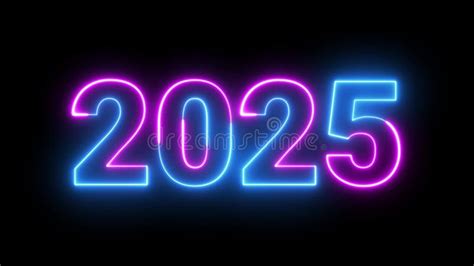 2025 Happy New Year 2025 Animated Text New Year 2025 Neon Stock Footage