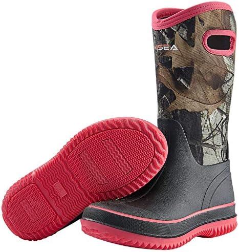 Hisea Damen Gummistiefel Neopren Gummistiefel Frauen Wasserdicht Warm