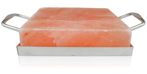 Himalayan Salt Cooking Block 8" x 8" x 2" With Stainless Steel Holder ...