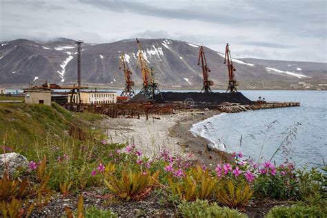 Seaport In The Arctic In The Russian Far East Stock Image Image Of