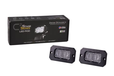 Diode Dynamics Stage Series 2in Led Pod Sport White Combo Flush Rbl Pair Dd6728p Ebay