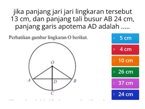 Kuis Unsur Unsur Lingkaran Quiz