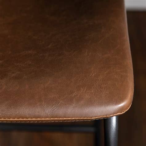 Walker Edison Brown 36.0-Inches H Tall Square seat Upholstered Metal