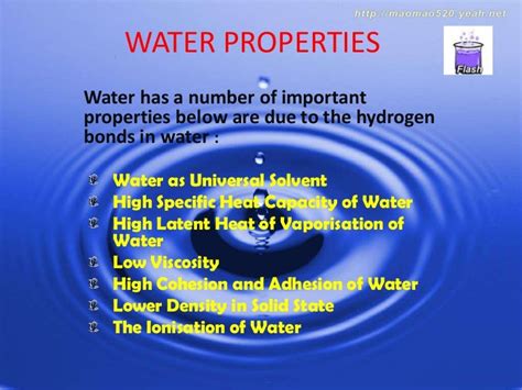 Water properties