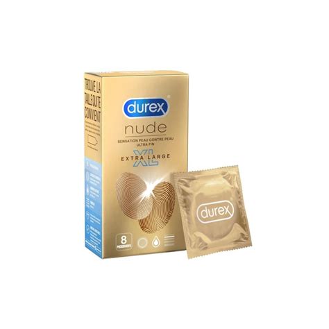 Stock Bureau DUREX Préservatifs Nude XL Préservatifs Extra Fins et