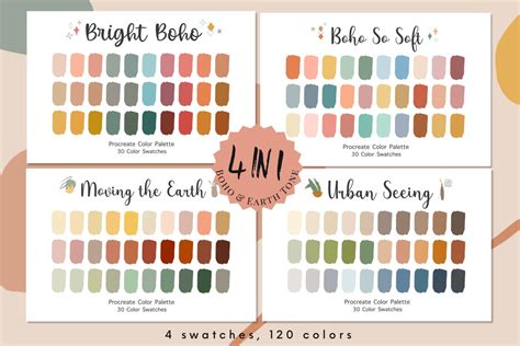 Boho Earth Tone Procreate Color Palette Bundle Color Etsy Uk