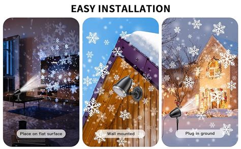 Christmas Snowflake Light Projector Outdoor 2 Sets CHILCEW IP65