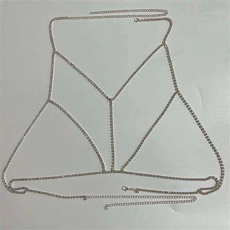 Harness Bikini Body Chains Sexy Crystal Rhinestone Chest Bralette Bra Chain Buy Harness Bikini