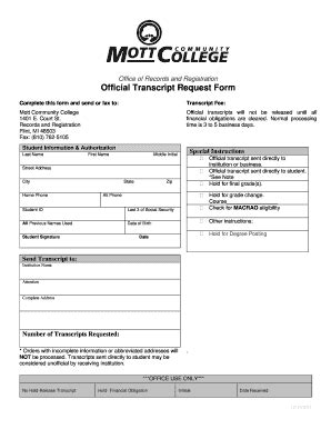 College Transcripts Online For Free Forms And Templates Fillable