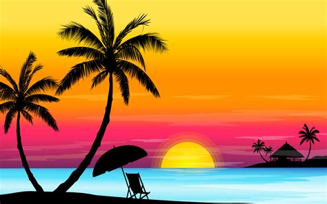 Animated Beach Scene Desktop Wallpaper - WallpaperSafari