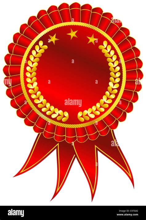 Blank Award Ribbon Rosette Isolated On White Stock Photo Alamy